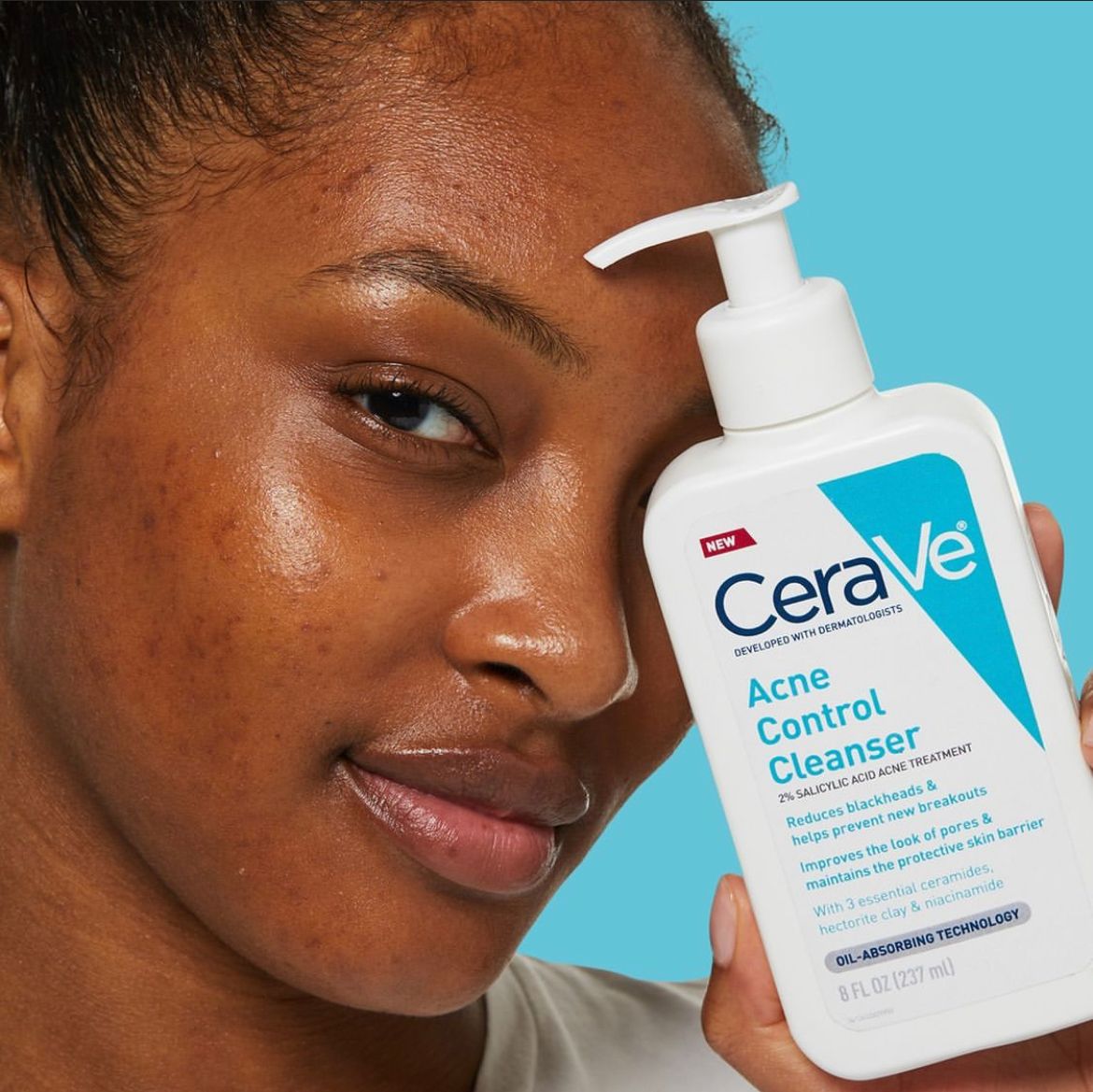 CeraVe Acne Control Cleanser Salicylic Acid 2% Oil Absorbing Technology - 237ml - Image 3
