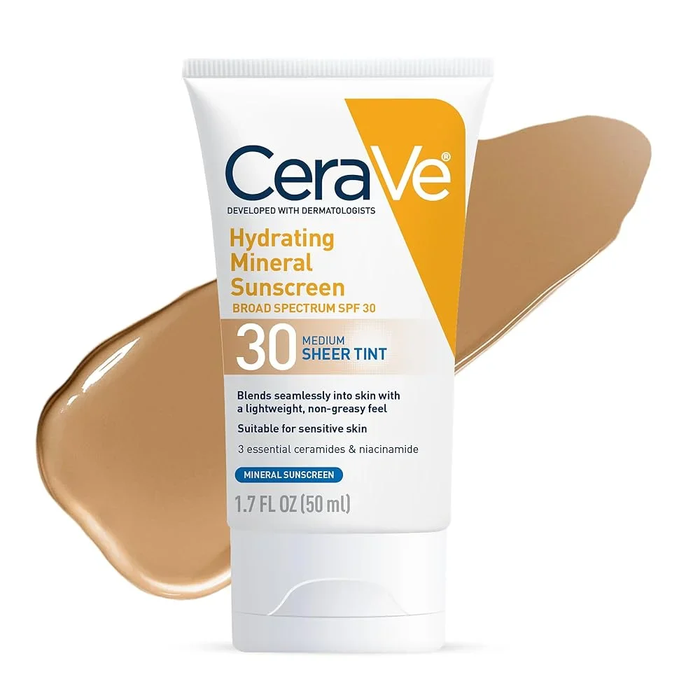 CeraVe Hydrating Mineral Sunscreen Broad Spectrum SPF 30 FACE SHEER TINT - Image 2