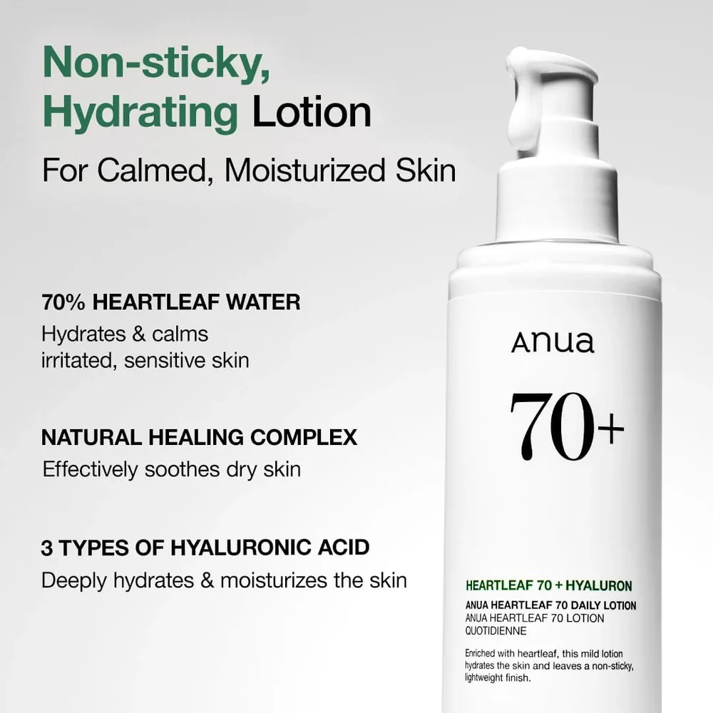 ANUA Heartleaf Daily Lotion, Face Moisturizer with Hyaluronic Acid for Sensitive Skin - 200ml - Image 4