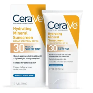 CeraVe Hydrating Mineral Sunscreen Broad Spectrum SPF 30 FACE SHEER TINT