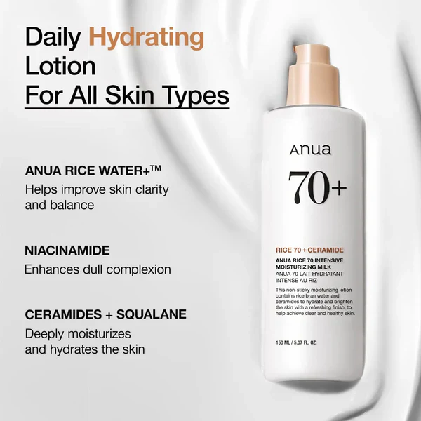 Anua Rice 70 Intensive Moisturizing Milk - 150ml - Image 2